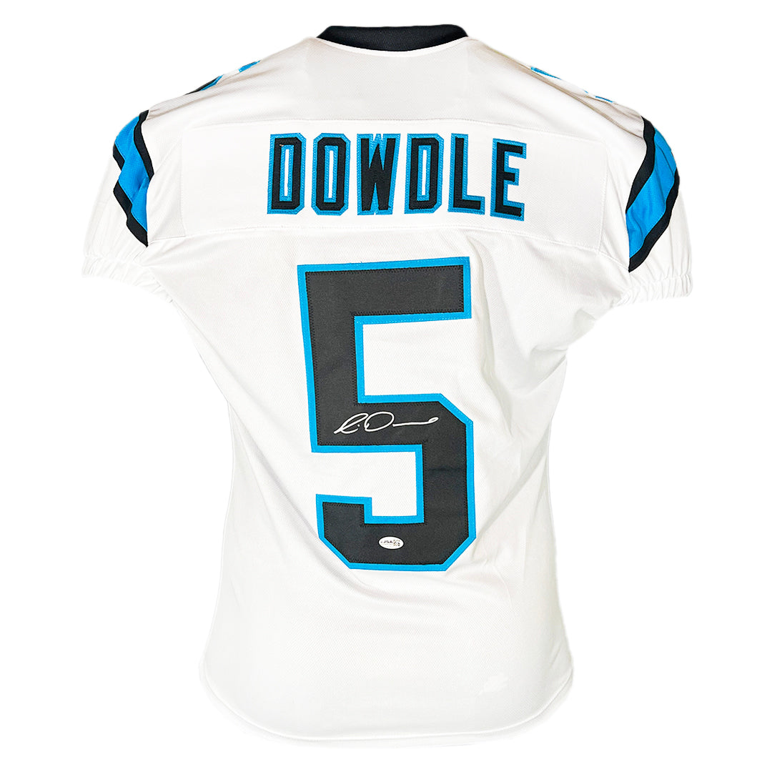 Rico Dowdle Signed Carolina White Game Style Football Jersey (Jsa)