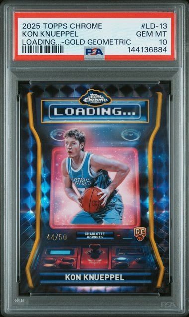 Basketball Topps Kon Knueppel 2025 Topps Chrome Loading Rookie Gold Geometric #'D 44/50 PSA 10