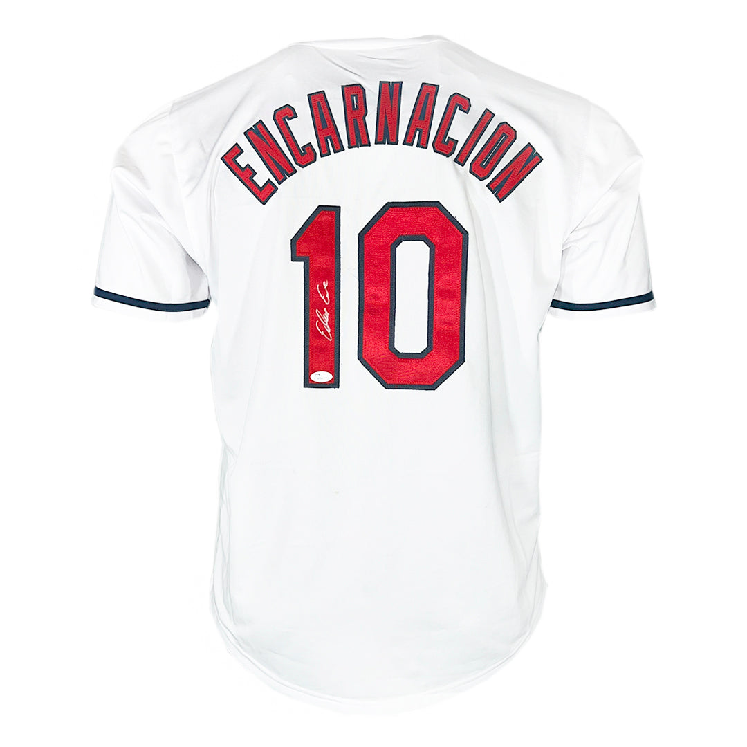 Edwin Encarnacion Signed Cleveland White Baseball Jersey (Jsa)