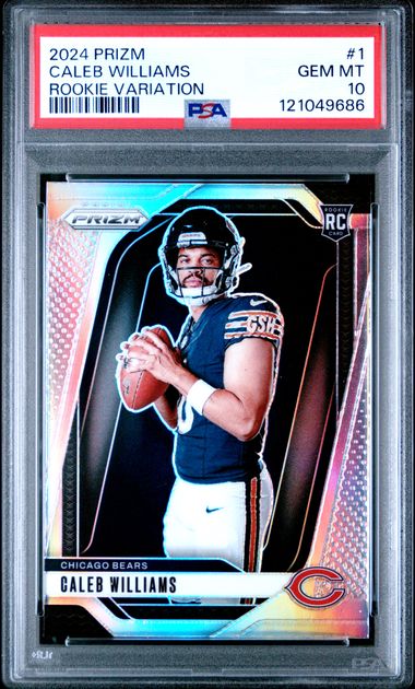 Sports Panini Caleb Williams 2024 Panini Prizm Rookie Variation Silver Prizm PSA 10