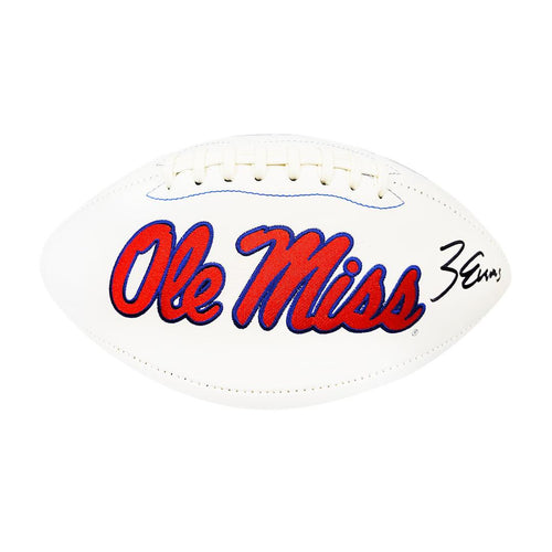 Zach Evans Signed Ole Miss Rebels Official Ncaa Team Logo White Football (Jsa)