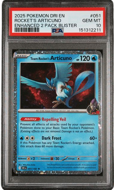 Pokémon PSA 10 Rocket'S Articuno Cosmo Holo Destined Rivals