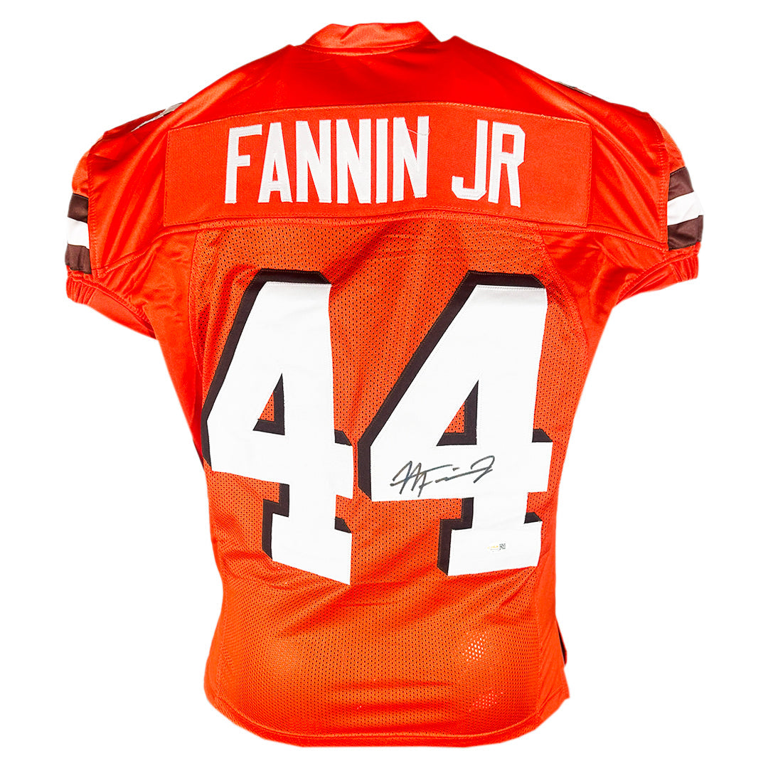 Harold Fannin Jr Signed Cleveland Orange Game Style Football Jersey (Jsa)