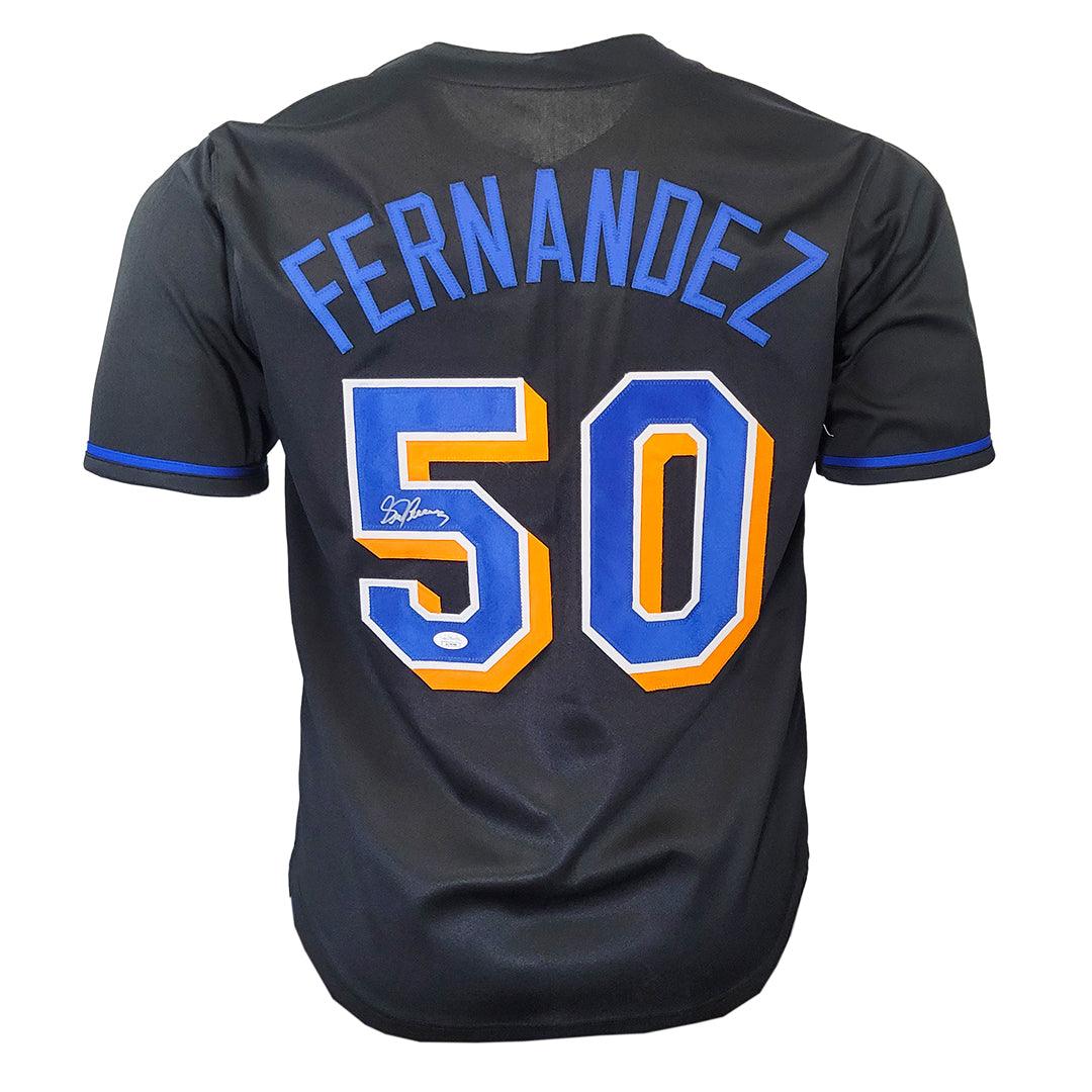 Sid Fernandez Signed New York Black Baseball Jersey (Jsa)