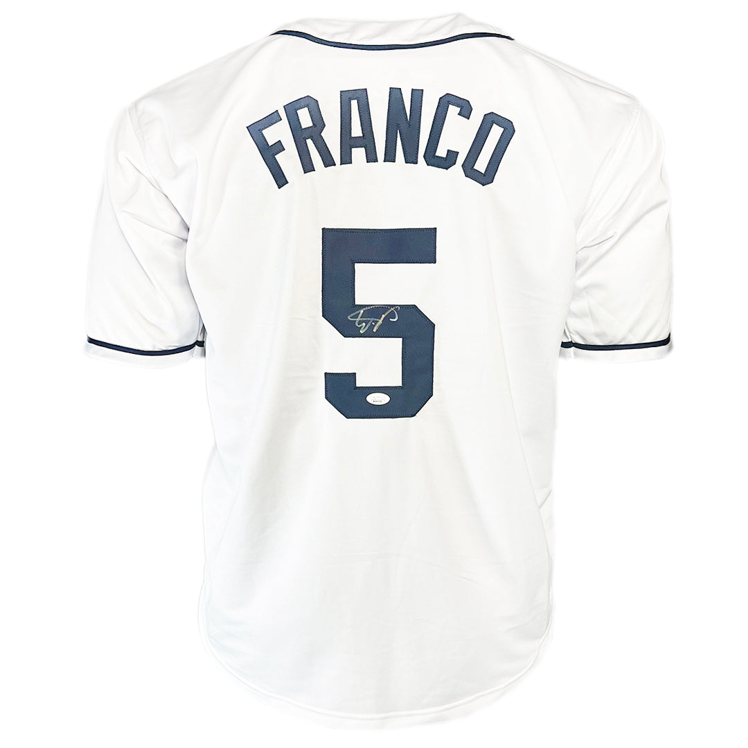 Wander Franco Signed Tampa Bay White Baseball Jersey (Jsa)