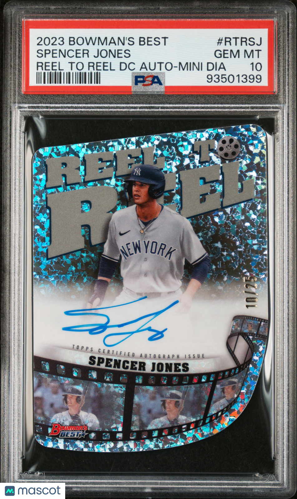 Baseball Bowman 2023 Bowman'S Best Die-Cuts Spencer Jones #Rtrsj Rtr Dc Ref 10/25 PSA 10