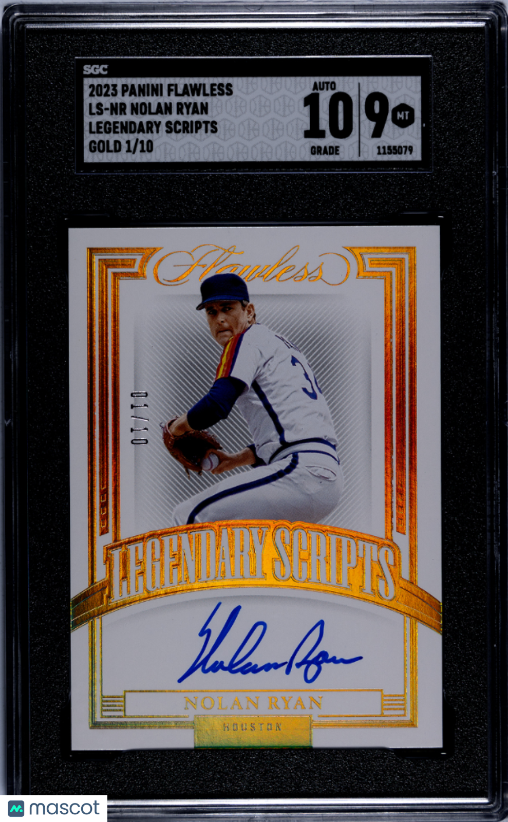 Sports Panini 2023 Panini Flawless Nolan Ryan #Ls-Nr Legendary Scripts Gold SGC 9 Auto 10 #/10