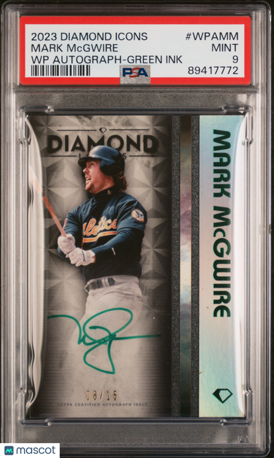 Sports Topps 2023 Topps Diamond Icons White Auto Mark Mcgwire #Wpamm Green /15 PSA 9