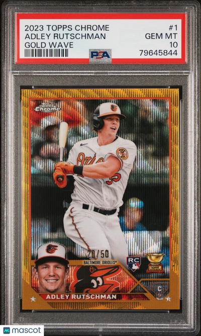 Sports Topps 2023 Topps Chrome Adley Rutschman #1 Gold Wave Refractor 20/50 PSA 10