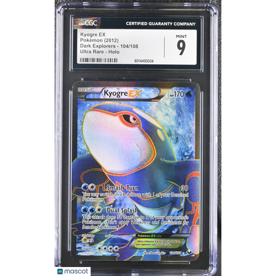 Pokémon 2012 Pokemon Dark Explorers Kyogre EX #104/108 Ultra Rare CGC 9