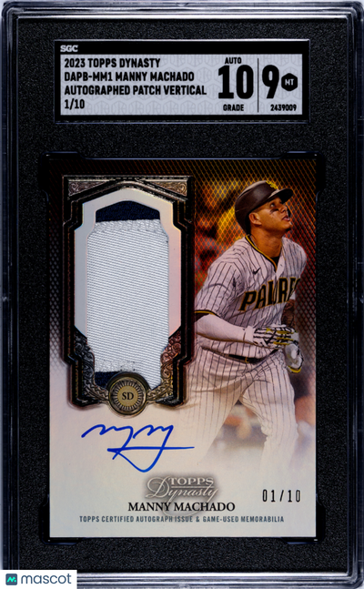 Sports Topps 2023 Topps Dynasty Manny Machado #Dapb-Mm1 Patch Vertical SGC 9 Auto 10
