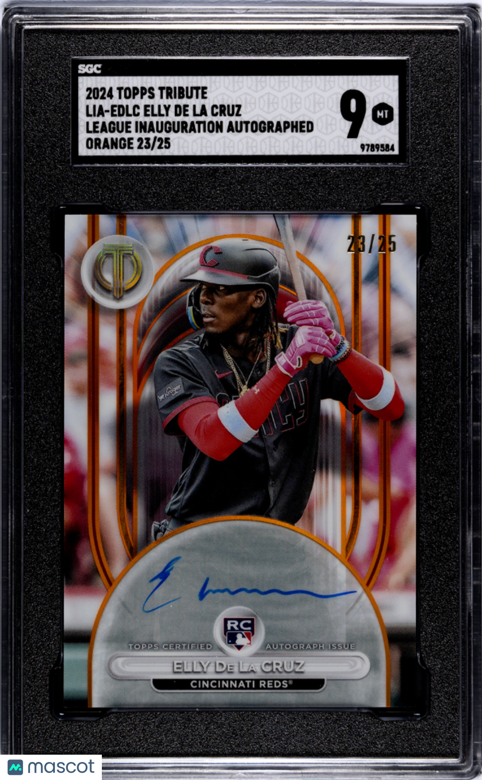 Sports Topps 2024 Topps Tribute Elly De La Cruz #Lia-Edlc League Inauguration Orange SGC 9