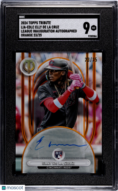 Sports Topps 2024 Topps Tribute Elly De La Cruz #Lia-Edlc League Inauguration Orange SGC 9