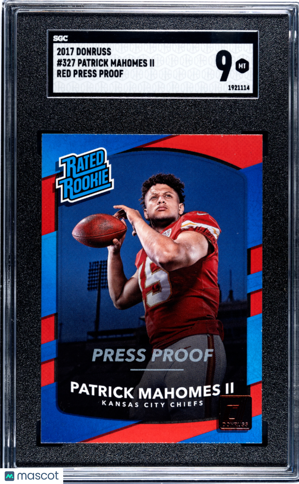 Sports 2017 Donruss Patrick Mahomes Ii #327 Red Press Proof SGC 9