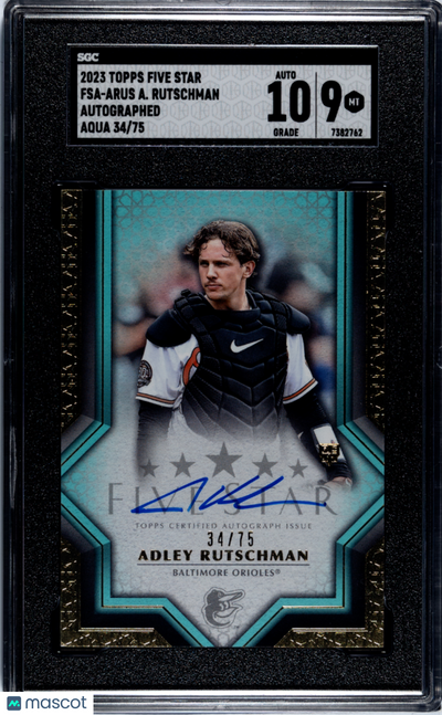 Sports Topps 2023 Topps Five Star Adley Rutschman #Fsa-Arus Autograph Aqua SGC 9 Auto 10