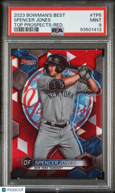 Baseball Bowman 2023 Bowman'S Best Top Prospects Spencer Jones #Tp5 Red Ref PSA 9