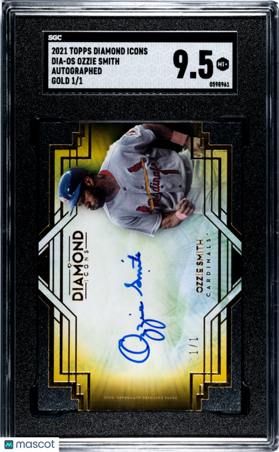 Sports Topps 2021 Topps Diamond Icons Ozzie Smith #Dia-Os Autograph Gold SGC 9.5
