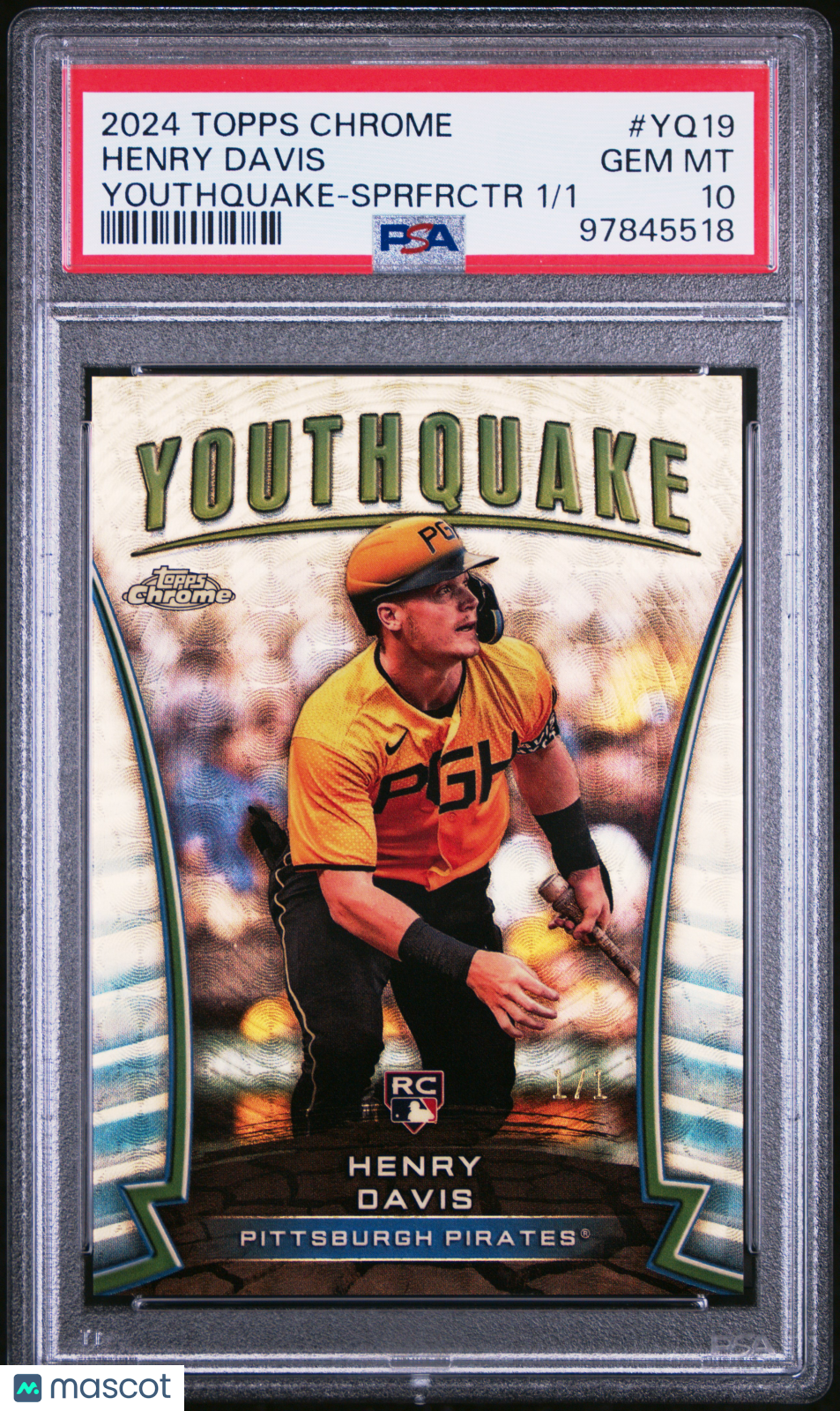 Sports Topps 2024 Topps Chrome Youthquake Henry Davis #Yq19 Sprfrctr 1/1 PSA 10