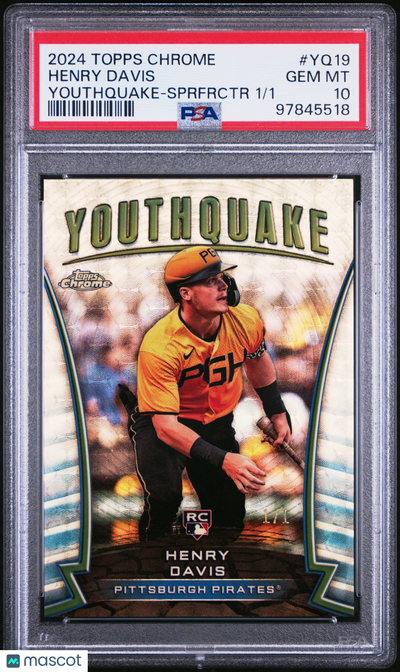 Sports Topps 2024 Topps Chrome Youthquake Henry Davis #Yq19 Sprfrctr 1/1 PSA 10