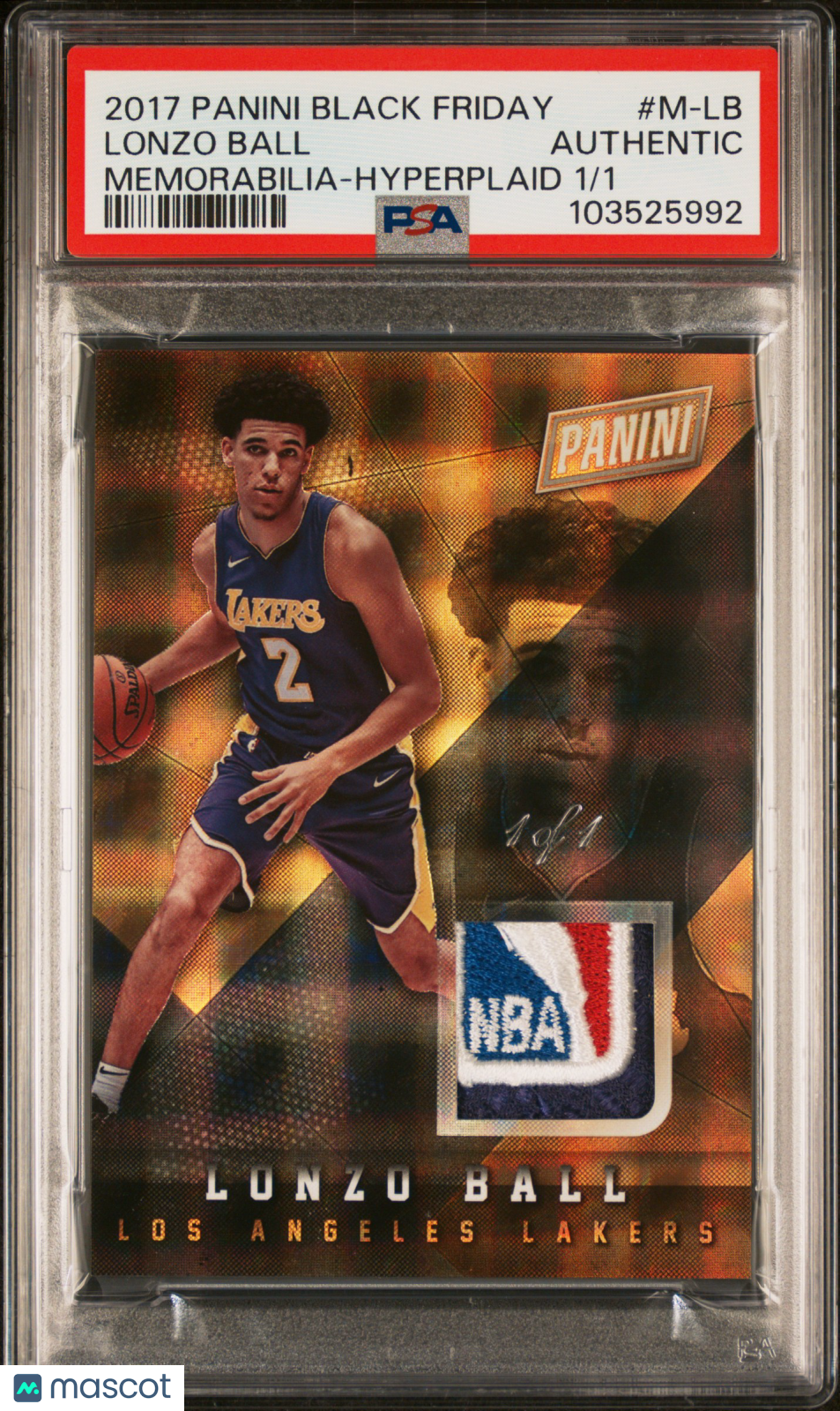 Sports Panini 2017 Panini Black Friday Memorabilia Lonzo Ball #M-Lb Hyperplaid 1/1 PSA A