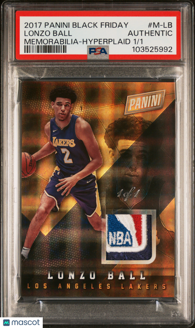 Sports Panini 2017 Panini Black Friday Memorabilia Lonzo Ball #M-Lb Hyperplaid 1/1 PSA A