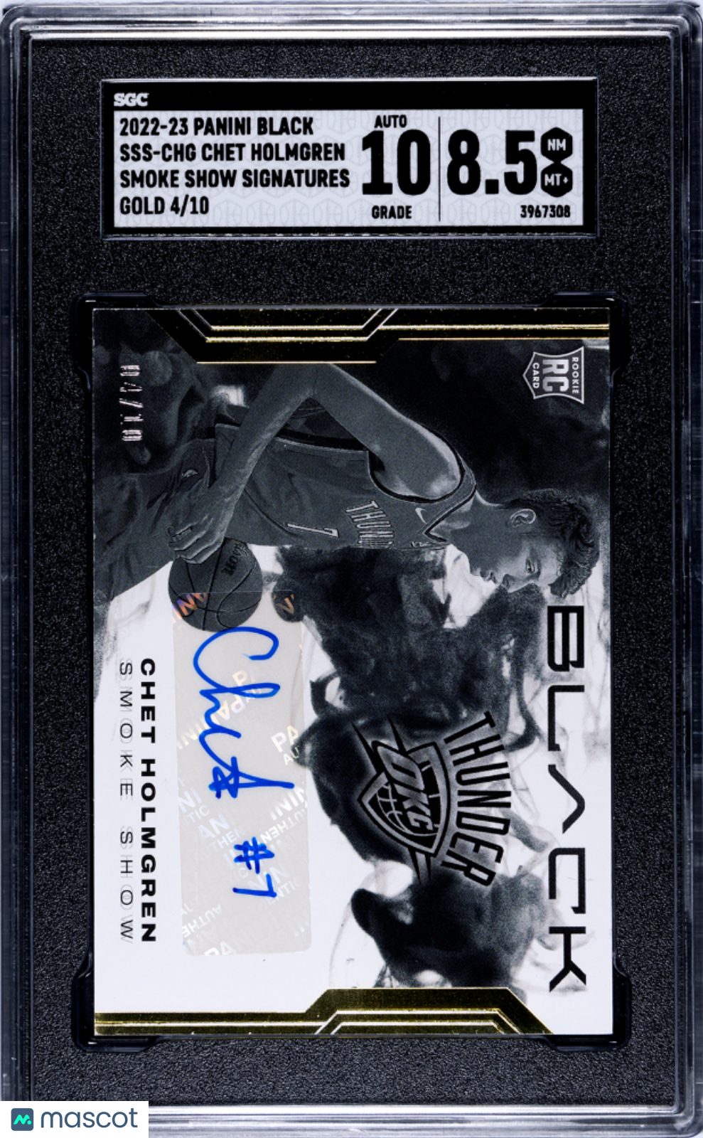 Sports Panini 2022 Panini Black Chet Holmgren #Sss-Chg Smoke Show Sigs. Gold SGC 8.5 Auto 10