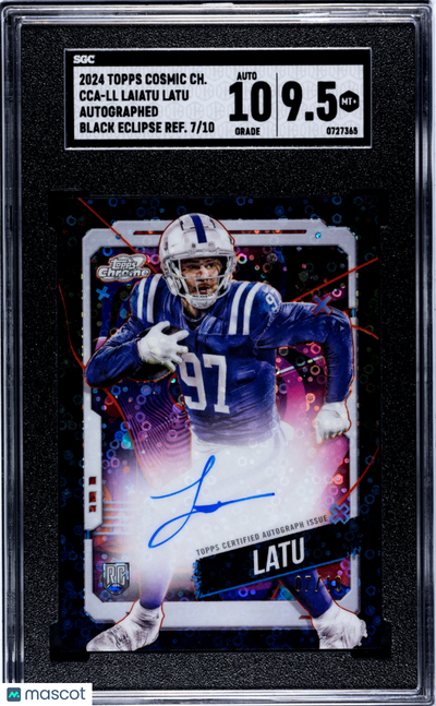 Sports Topps 2024 Topps Cosmic Chrome Laiatu Latu #Cca-Ll Black Eclipse SGC 9.5 Auto 10