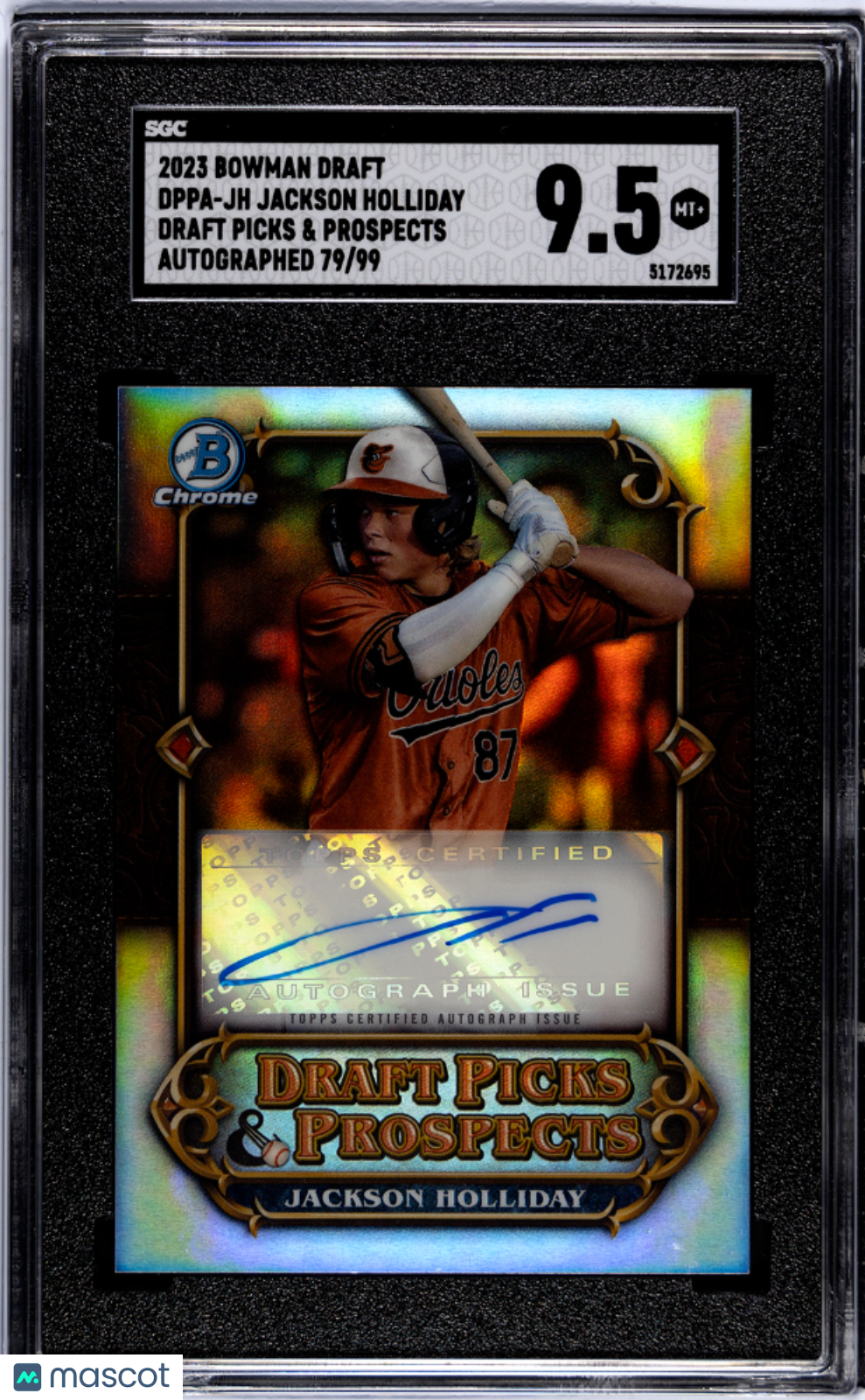 Baseball Bowman 2023 Bowman Draft Jackson Holliday #Dppa-Jh DP&P Autograph SGC 9.5