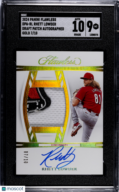 Sports Panini 2024 Panini Flawless Rhett Lowder #Dpa-Rl Draft Patch Auto Gold SGC 9 Auto 10