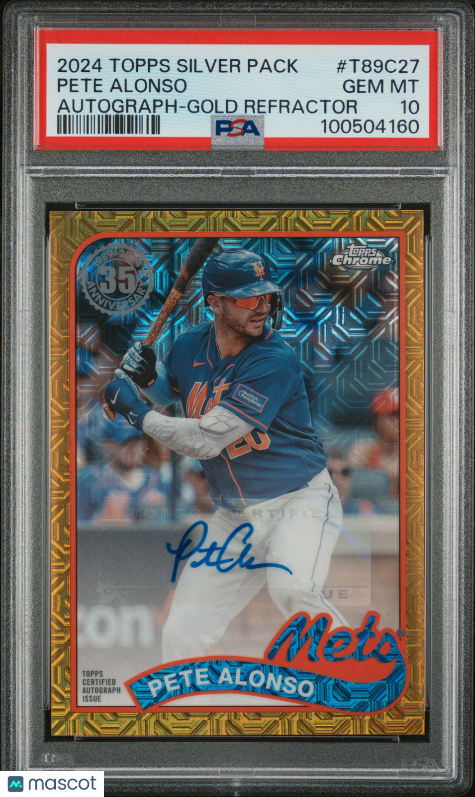 Sports Topps 2024 Topps Silver Chrome Promo Pete Alonso #T89c27 Auto Gold Refractor PSA 10