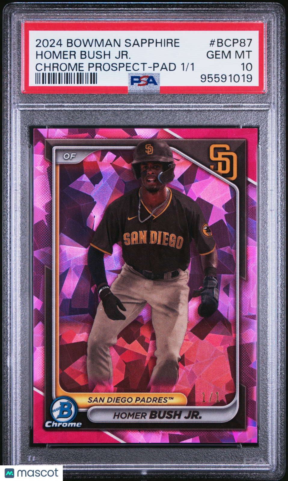 Baseball Bowman 2024 Bowman Sapphire Edition Chrome Homer Bush Jr. #Bcp87 Pad 1/1 PSA 10