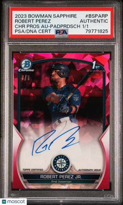 Baseball Bowman 2023 Bowman Sapphire Edition Chrome Auto Robert Perez Jr. #Bsparp 1/1 PSA