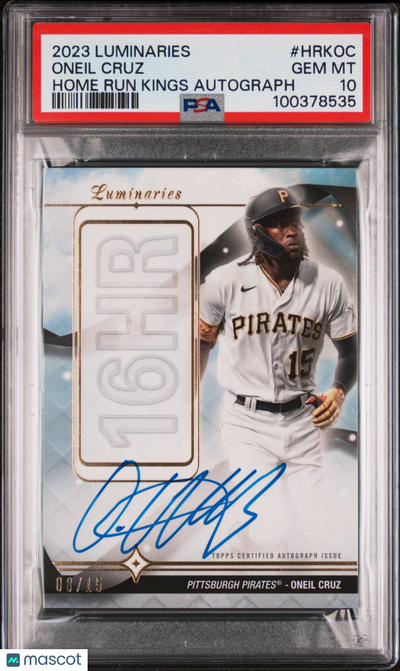 Sports Topps 2023 Topps Luminaries Home Run Kings Autographs Oneil Cruz #Hrkoc 08/15 PSA 10