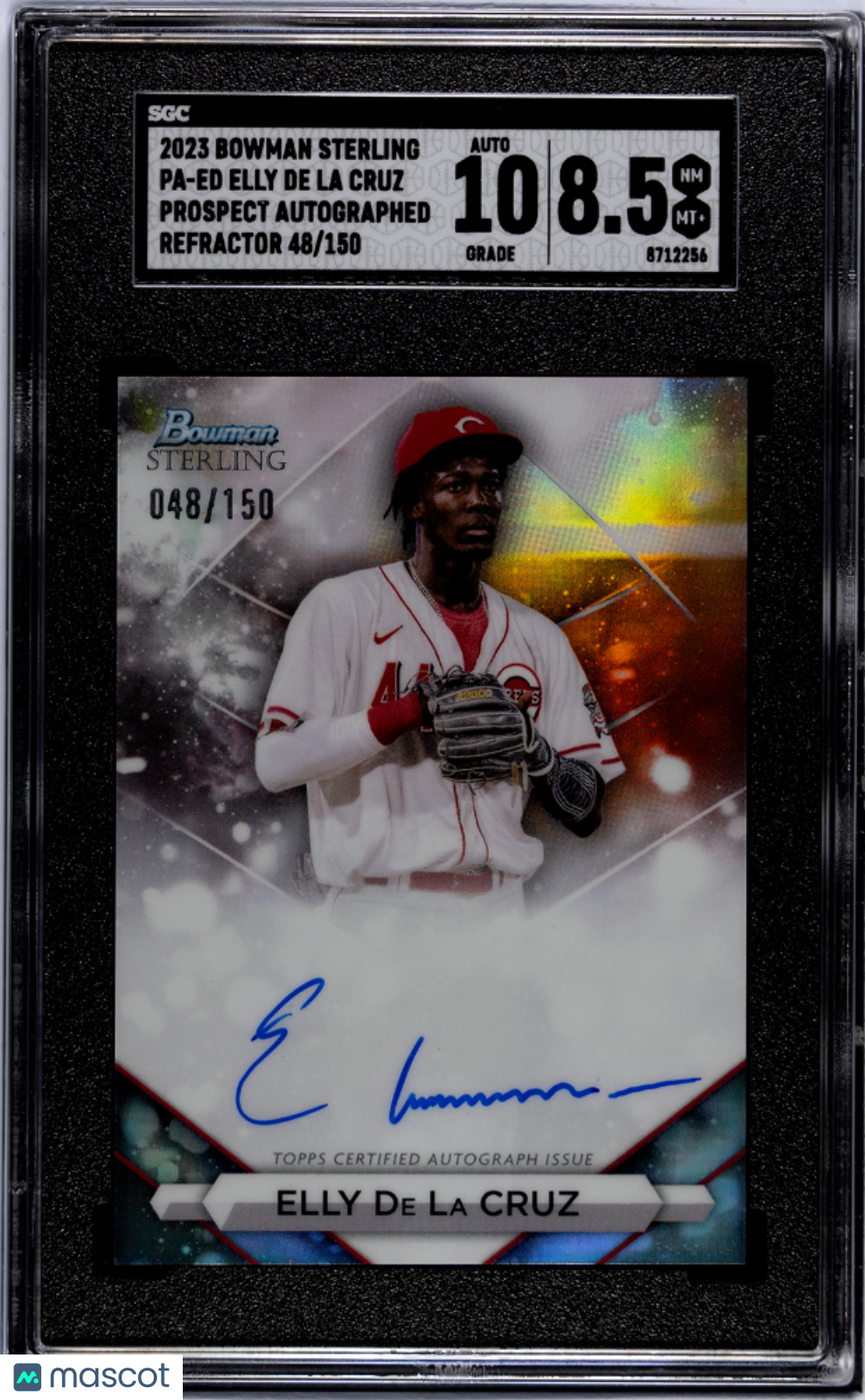 Baseball Bowman 2023 Bowman Sterling Elly De La Cruz #Pa-Ed Pros. Refractor SGC 8.5 Auto 10