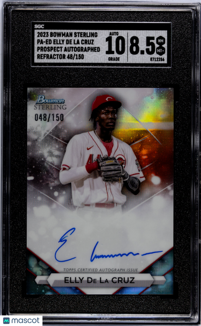 Baseball Bowman 2023 Bowman Sterling Elly De La Cruz #Pa-Ed Pros. Refractor SGC 8.5 Auto 10