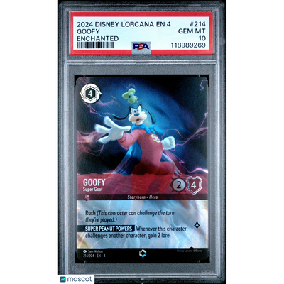 Pokémon 2024 Disney Lorcana En 4-Ursula'S Return Goofy #214 Enchanted PSA 10