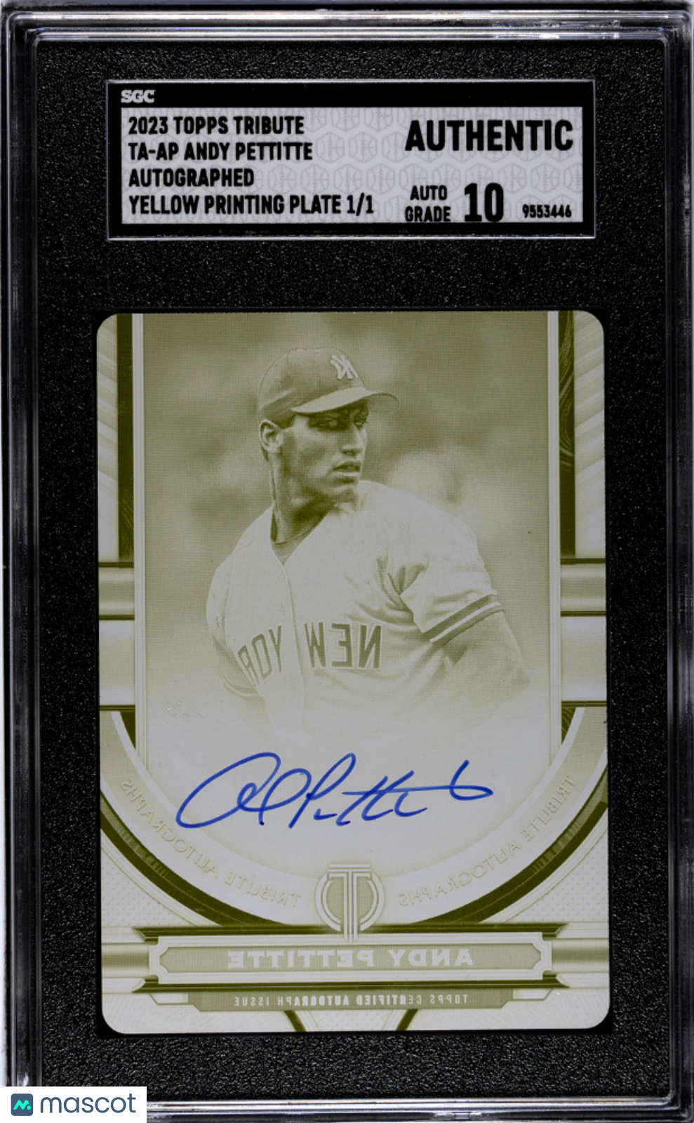 Sports Topps 2023 Topps Tribute Andy Pettitte #Ta-Ap Yellow Printing Plate 1 1 SGC A Auto 10