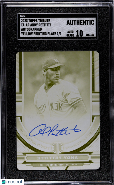 Sports Topps 2023 Topps Tribute Andy Pettitte #Ta-Ap Yellow Printing Plate 1 1 SGC A Auto 10
