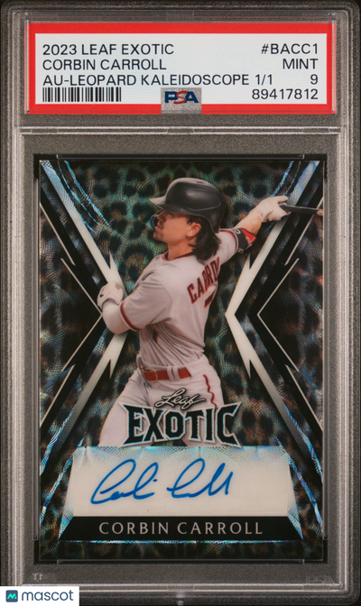 Sports 2023 Leaf Exotic Autographs Corbin Carroll #Bacc1 Leopard Kaleidoscope 1/1 PSA 9