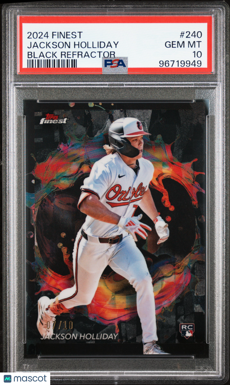 Sports Topps 2024 Topps Finest Jackson Holliday #240 Black Refractor 07/10 PSA 10