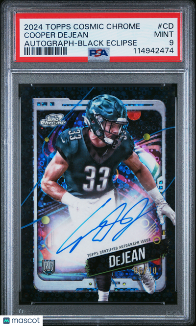 Sports Topps 2024 Topps Cosmic Cosmic Chrome Auto Cooper Dejean #Cd Black Eclipse /10 PSA 9