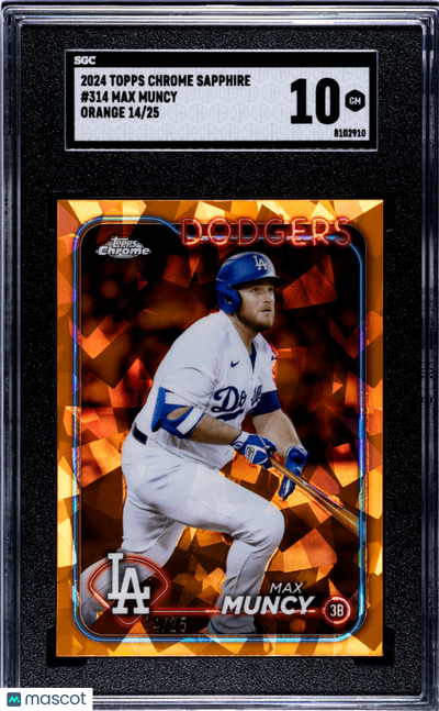 Sports Topps 2024 Topps Chrome Sapphire Max Muncy #314 Orange SGC 10