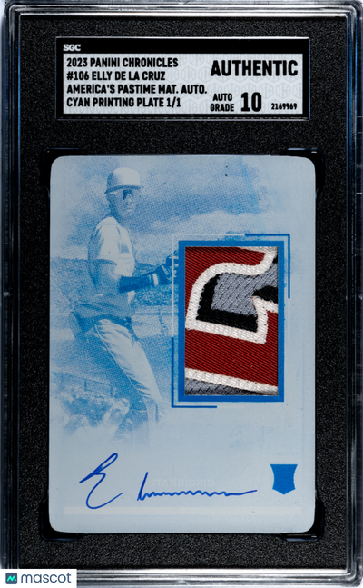 Sports Panini 2023 Panini Chronicles Elly De La Cruz #10 Auto Printing Plate 1 /1 SGC Auto 10