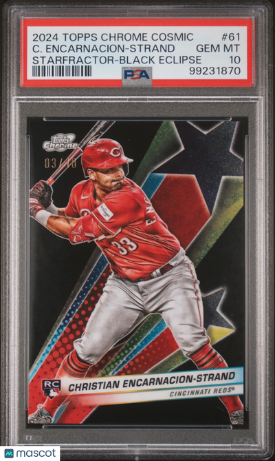 Sports Topps 2024 Topps Cosmic Starfractor C. Encarnacion-Strand #61 Black Eclipse /10 PSA 10
