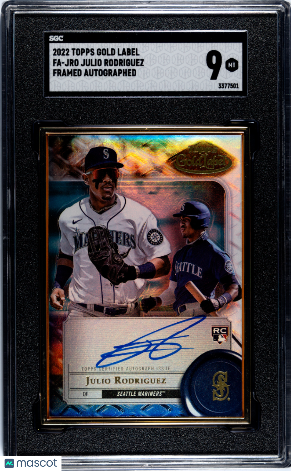 Sports Topps 2022 Topps Gold Label Julio Rodriguez #Fa-Jro Framed Autograph SGC 9