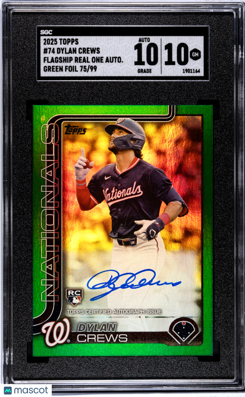 Sports Topps 2025 Topps Dylan Crews #74 Flagship Real One Autograph Green Foil SGC 10 Auto 10