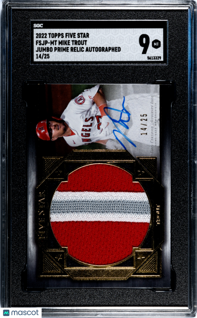 Sports Topps 2022 Topps Five Star Mike Trout #Fsjp-Mt Jumbo Prime Relic Autograph SGC 9