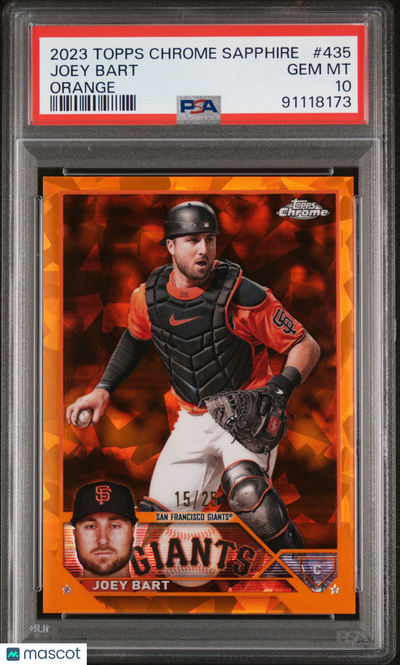 Sports Topps 2023 Topps Chrome Sapphire Joey Bart #435 Orange 15/25 PSA 10