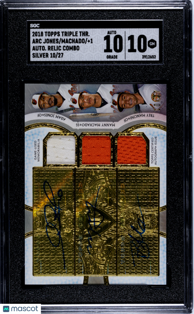 Sports Topps 2018 Topps Triple Threads Machado Mancini Jones #Arc-Amt Combo SGC 10 Auto 10
