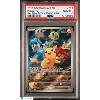 Pokémon 2023 Pokemon Svp En-SV Black Star Promo Pikachu #027 Paldea Evolved Pc ETB PSA 10